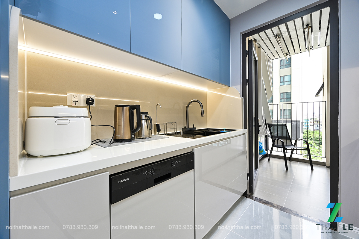 Thi công nội thất phòng bếp căn hộ Hà Đô Centrosa - Block O1